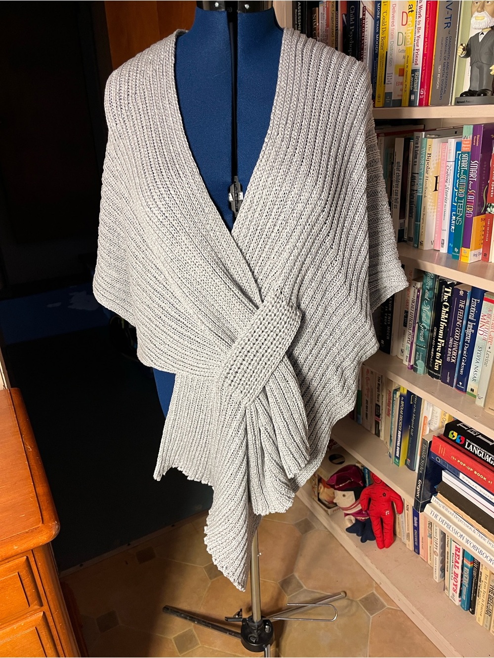 Unique Multi style grey shawl